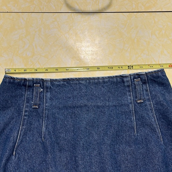 Vintage 90s Hunt Club Women's Blue Denim Full Straight‎ Pencil Skirt Size M - Picture 7 of 8